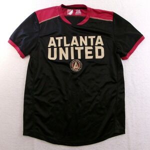 Official MLS Atlanta United FC Shirt Mens Medium M Black Red Gold Soccer Jersey